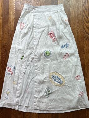 Anthropologie Embroidered Skirt